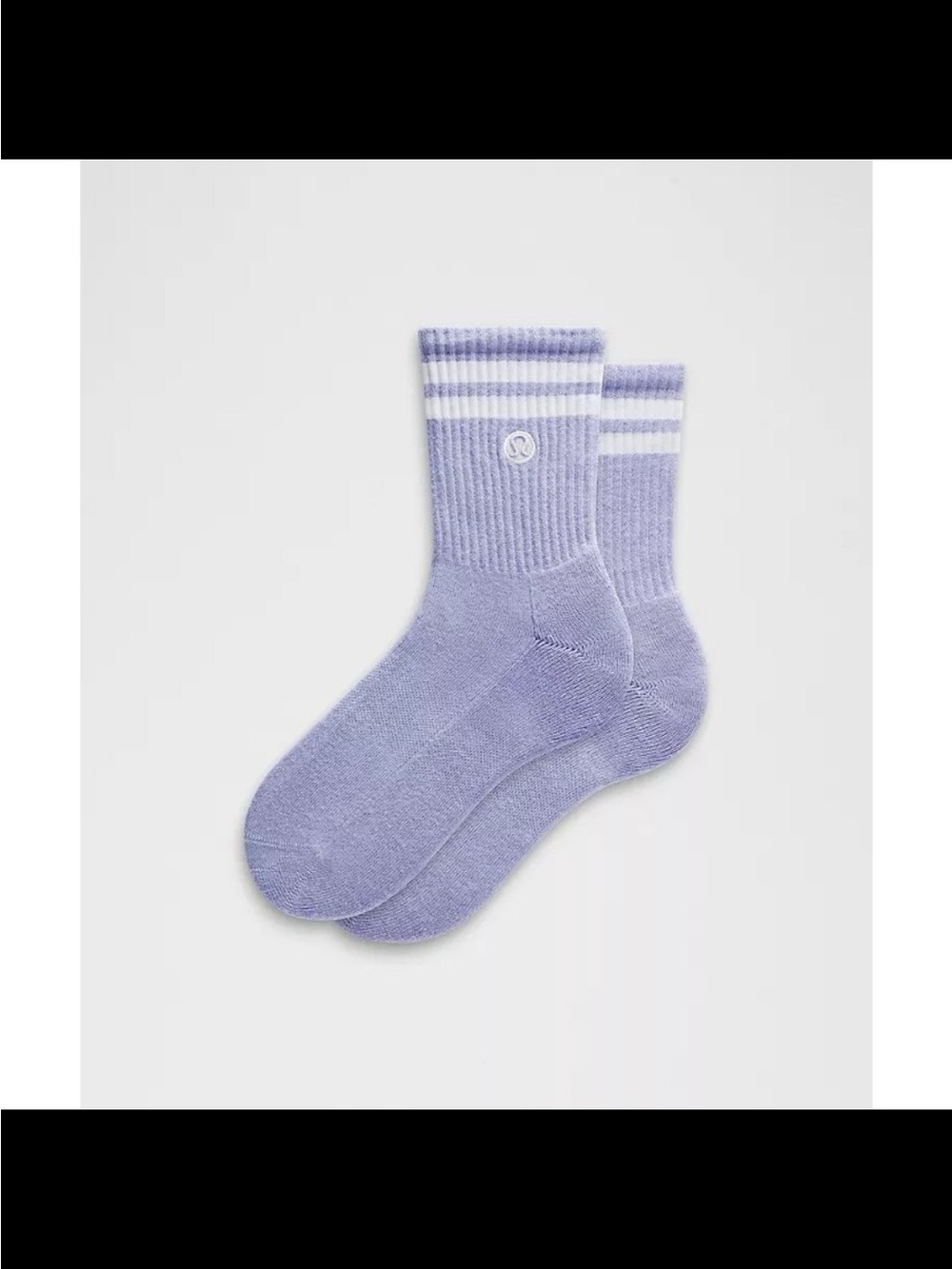 lululemon athletica Lavender Crew Socks with White Stripes